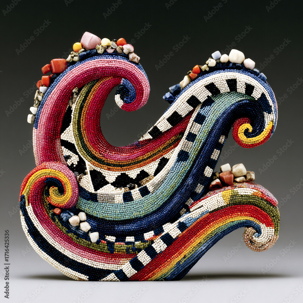 Obraz premium Currents - Magenta auroral flows over a turquoise mount