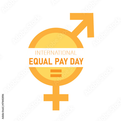 International equal pay day gender pay equality concept
design