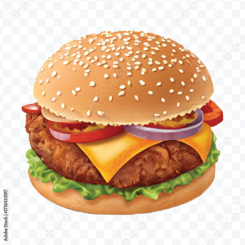 realistic 3d delicious fast food icons (fried chicken,  pizza slice , french fries ) set isolated on transparent background