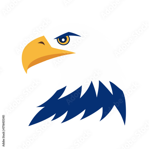 side profile of bald eagle with piercing eyes usa vector art