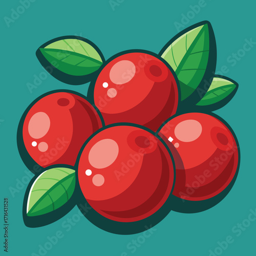 Vibrant cranberry fruit design elements for festive and healthy themes