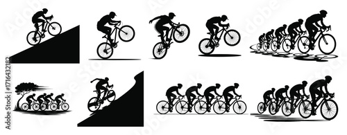 Dynamic Runner Silhouette Illustration A Black and White Depiction of Speed and Determination Isolated on a Transparent Backdrop for Versatile Use