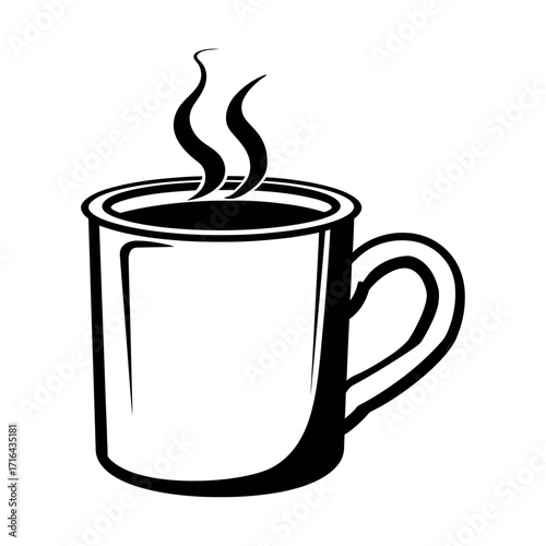 Steaming coffee cup icon vector illustration for cafe and breakfast