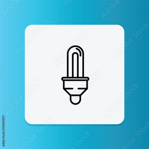 Icon compact fluorescent lamp, symbol of energy-saving lighting