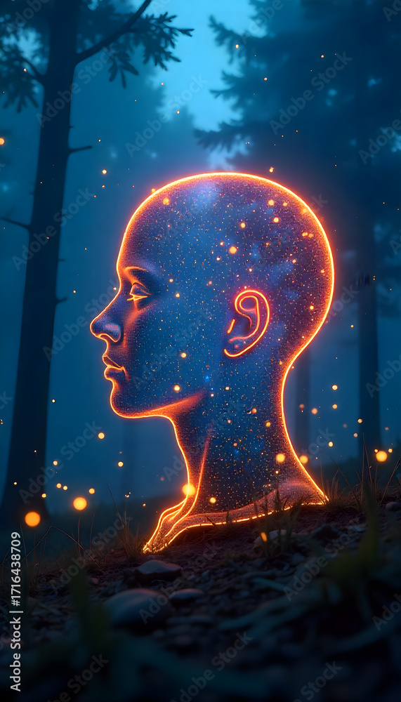 Obraz premium human head with brain