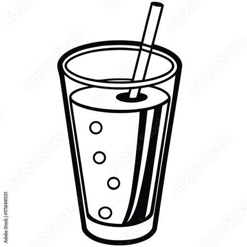 Refreshing glass of juice with vibrant fruit slices and ice cubes perfect for summer beverages and healthy lifestyle designs