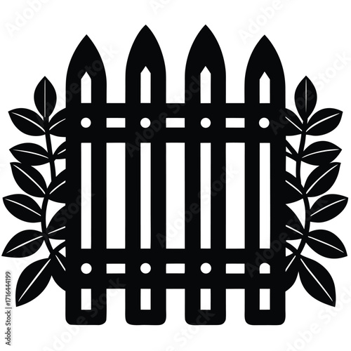 garden fence icon on white background