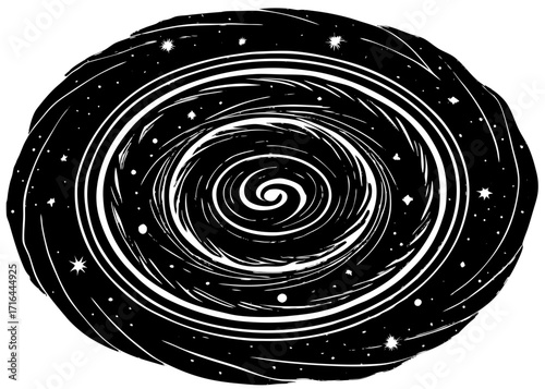 Galaxy Spiral Silhouette, Astronomy Science SVG, PNG