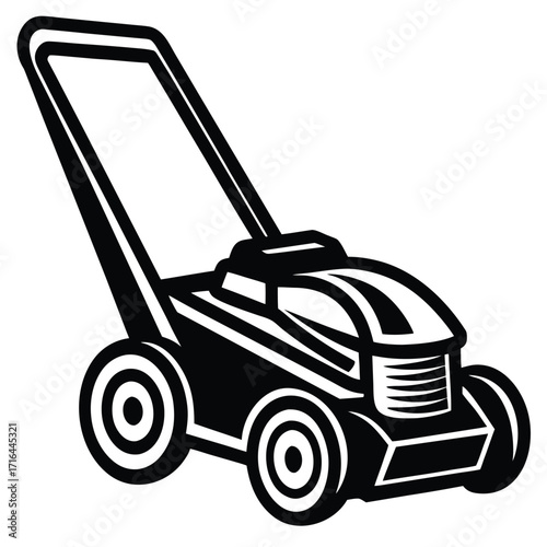 lawn mower icon on white background