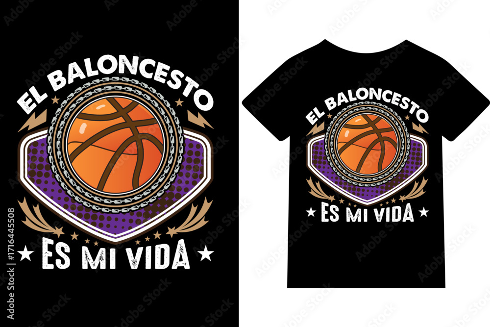 El baloncesto es mi vida -Diseño de camisetas, frases, carteles, tazas y tipografía creativa