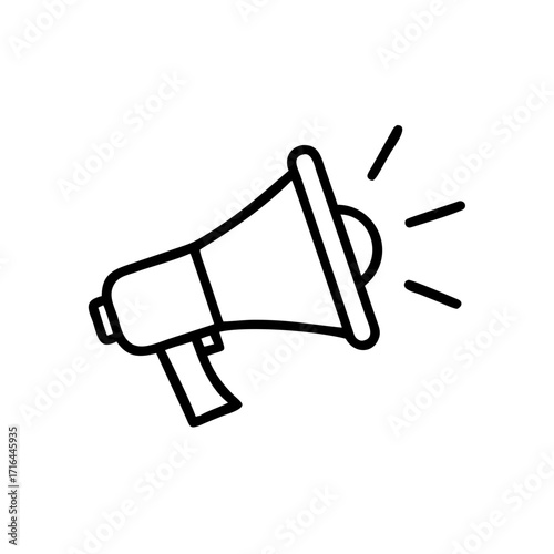 Megaphone icon symbolizing communication and announcement  