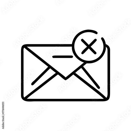 Email with crossed mark symbolizing spam notification concept  