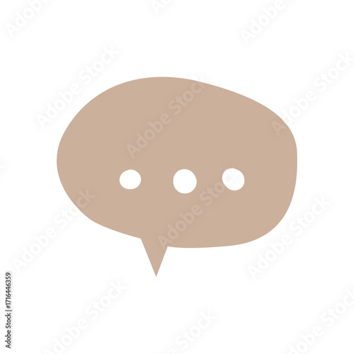 Speech Bubble Icon in Taupe Color Vector Illustration for Communication Concepts