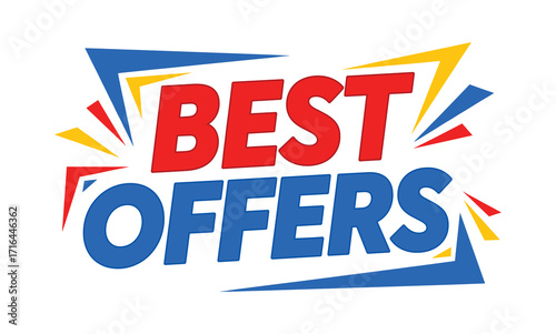 Best offers Discount Label with Colorful Starburst Elements