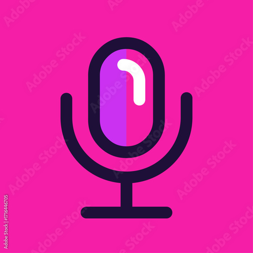 Vibrant Microphone Icon A Symbol of Communication and Audio Recording