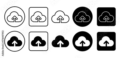 Cloud storage vector icon. Data backup and online server symbol for digital technology.