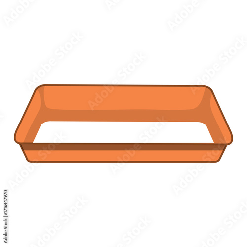 An empty orange baking tray, a versatile kitchen essential for your culinary projects