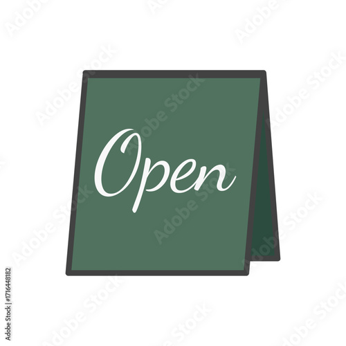 Open Sign Green A-Frame Table Tent Card