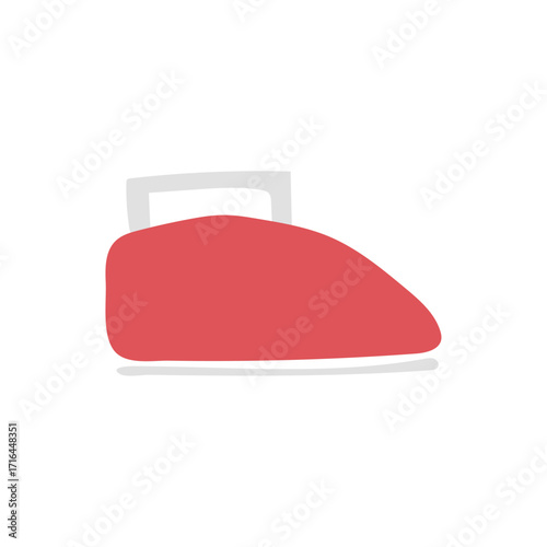 Red Clothes Iron Illustration, Simple Laundry Appliance Image