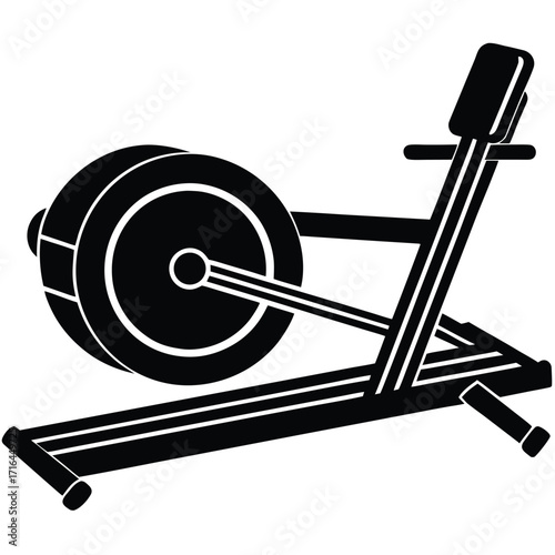 rowing machine icon on white background
