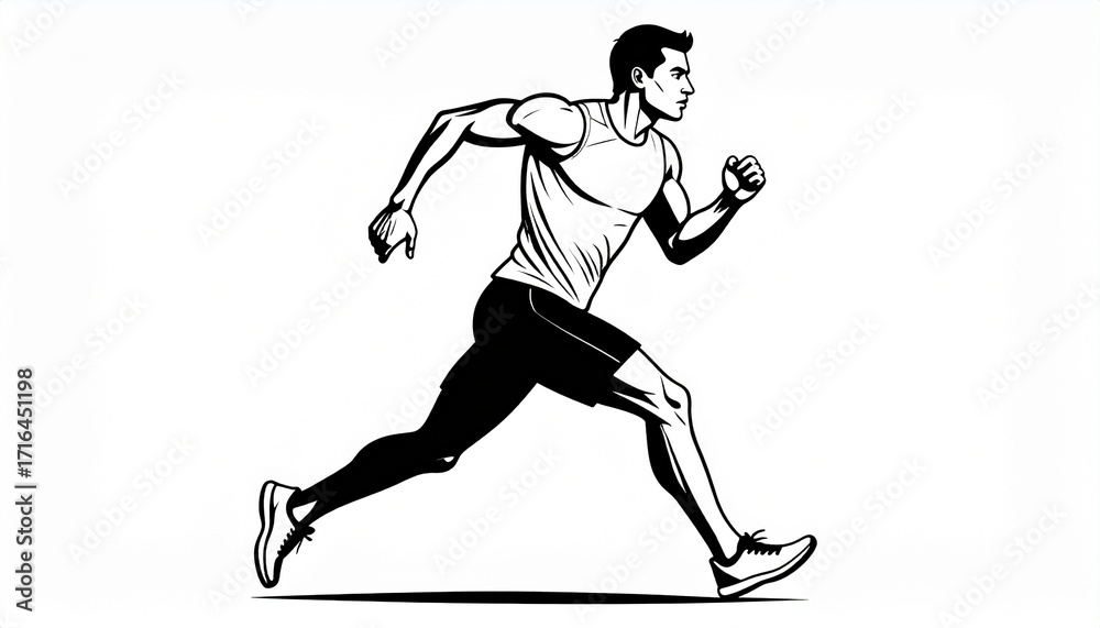 Naklejka premium running man silhouette