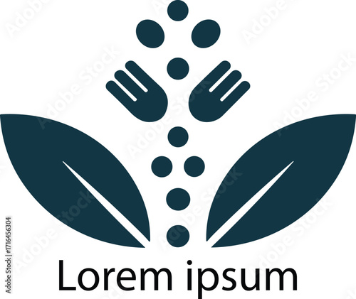 Serene Wellness Logo Hands, Leaves, and Energy Flow Design