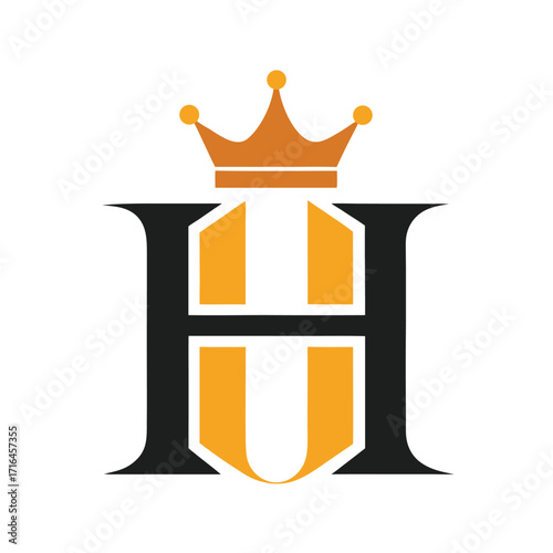 Elegant Letter H Crown Emblem Luxury Business Symbol