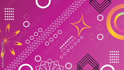 Geometric pink gradient  background with dynamic shapes. abstract cover design. Vector illustration