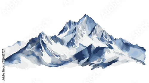 Zugspitze. Zugspitze watercolor vector illustration