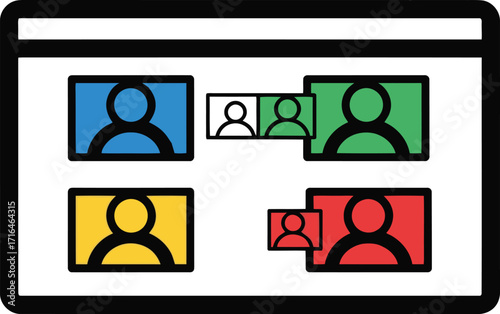 Video Conference Icon – Online Meeting, Virtual Chat & Remote Work Symbol