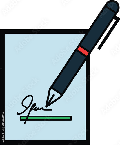 Signing a Document with a Pen