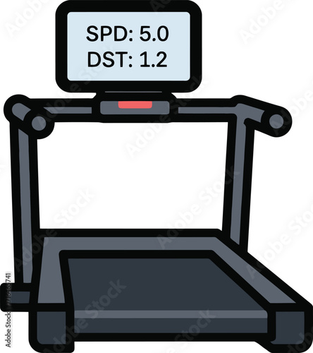 Digital Treadmill with Speed and Distance Display