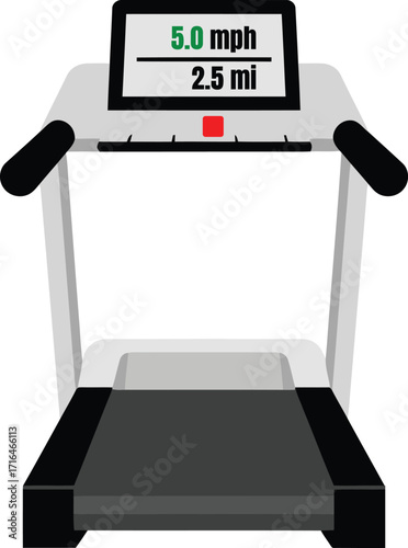 Treadmill Icon – Digital Display Showing Speed and Distance