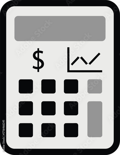 Financial Calculator Icon – Accounting, Budgeting, and Business Analysis Vector