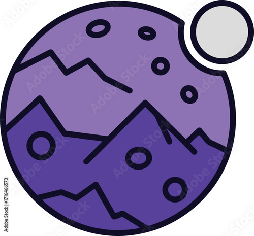 Alien Planet Icon – Space, Astronomy, and Sci-Fi World Vector