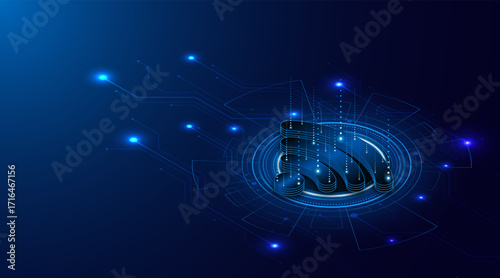 Abstract wifi symbol. Concept of communication technology, internet signal or wireless connection.	