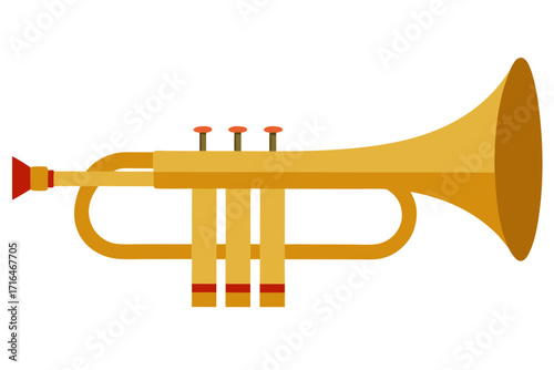 trumpet isolated on white background