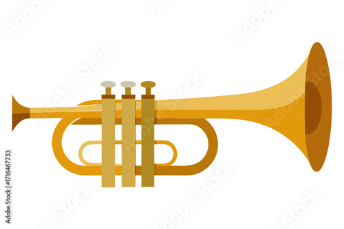 trumpet isolated on white background