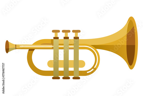 trumpet isolated on white background