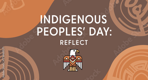 Indigenous Peoples' Day: Reflect - Native American Culture and Eagle Illustration