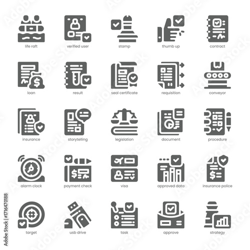 Approval Icon pack for your website, mobile, presentation, and logo design. Approval Icon solid design. Vector graphics illustration and editable stroke.