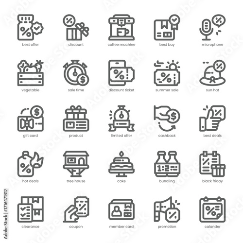 Best Deals Icon pack for your website, mobile, presentation, and logo design. Best Deals Icon outline design. Vector graphics illustration and editable stroke.