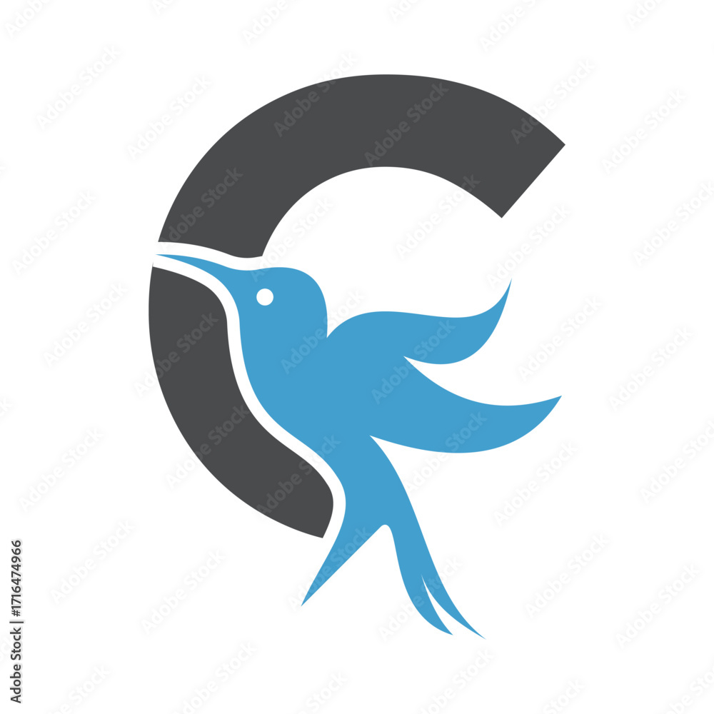 Fototapeta premium Bird Logo combine with letter C vector template