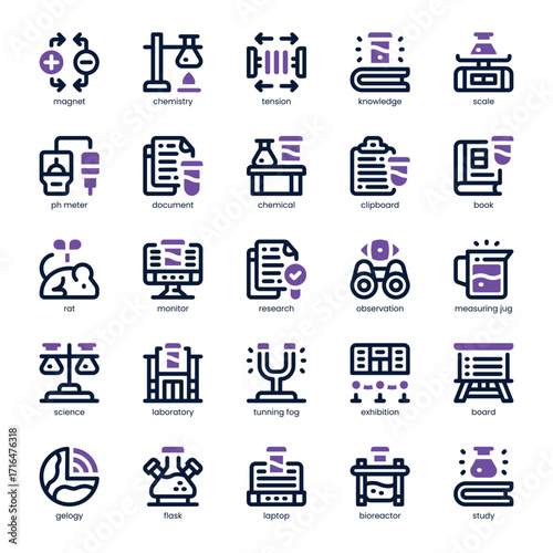 Scientific Discovery Icon pack for your website, mobile, presentation, and logo design. Scientific Discovery Icon dual tone design. Vector graphics illustration and editable stroke.