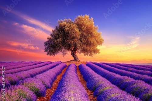 illustration lavender fields