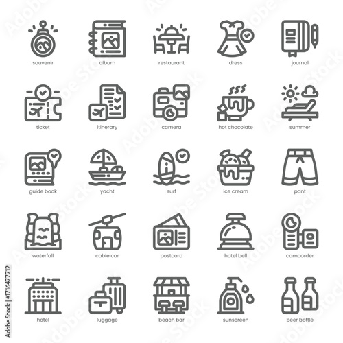 Travel Memory Icon pack for your website, mobile, presentation, and logo design. Travel Memory Icon outline design. Vector graphics illustration and editable stroke.