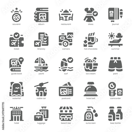 Travel Memory Icon pack for your website, mobile, presentation, and logo design. Travel Memory Icon solid design. Vector graphics illustration and editable stroke.