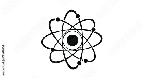 Abstract atomic structure symbol representing science and research