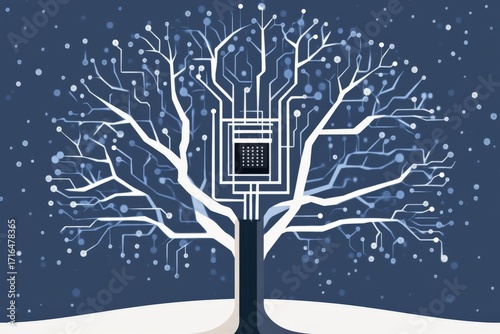 illustration tree circuit branches