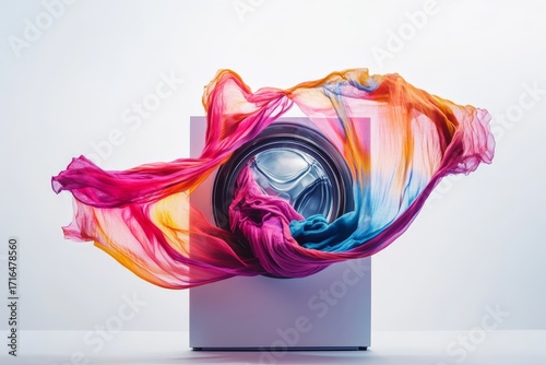 washing machine with cloth colorful